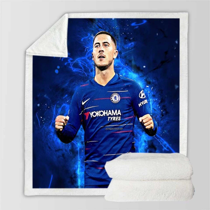 Eden Hazard Popular Chelsea Football Player Sherpa Fleece Blanket