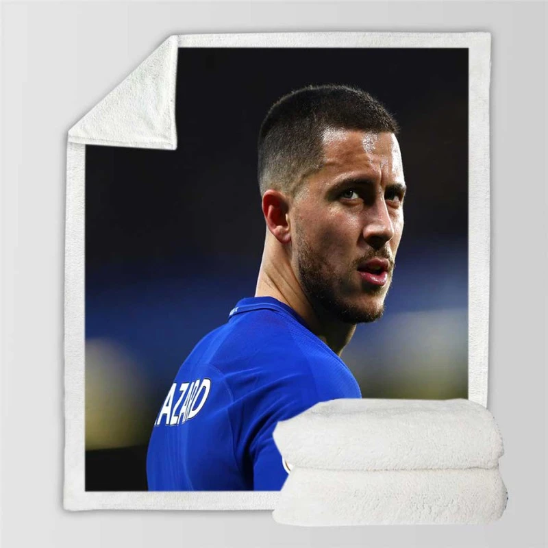 Eden Hazard Premier League Soccer Player Sherpa Fleece Blanket