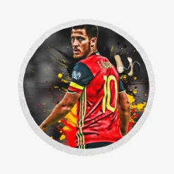 Eden Hazard Top Ranked Football Player Round Beach Towel