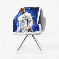 Eden Hazard in Chelsea White Jersey Sherpa Fleece Blanket 2