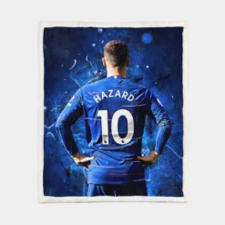 Eden Hazard in Number Ten jersey Sherpa Fleece Blanket 1