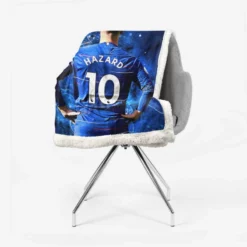 Eden Hazard in Number Ten jersey Sherpa Fleece Blanket 2