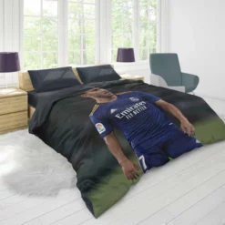 Eden Hazard in Real Madrid Blue Jersey Duvet Cover 1