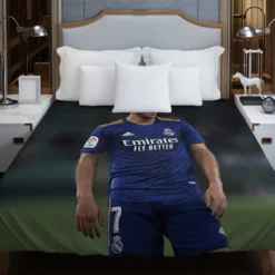 Eden Hazard in Real Madrid Blue Jersey Duvet Cover