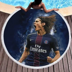 Edinson Cavani Classic PSG Football Player Round Beach Towel 1