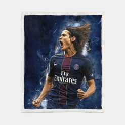 Edinson Cavani Classic PSG Football Player Sherpa Fleece Blanket 1