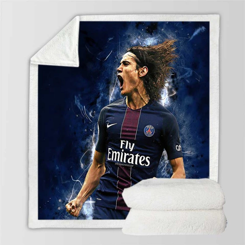 Edinson Cavani Classic PSG Football Player Sherpa Fleece Blanket