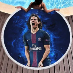 Edinson Cavani Excellent PSG Football Player Round Beach Towel 1