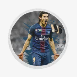 Edinson Cavani Exciting PSG Football Player Round Beach Towel