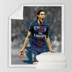 Edinson Cavani Exciting PSG Football Player Sherpa Fleece Blanket