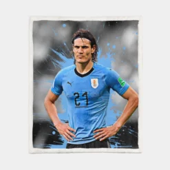 Edinson Cavani Populer Uruguayan Football Player Sherpa Fleece Blanket 1