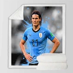 Edinson Cavani Populer Uruguayan Football Player Sherpa Fleece Blanket