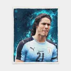 Edinson Cavani Top Ranked Uruguayan Football Player Sherpa Fleece Blanket 1