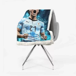 Edinson Cavani Uruguayan Energetic Football Player Sherpa Fleece Blanket 2