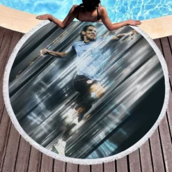 Edinson Cavani Uruguayan Professional Football Player Round Beach Towel 1