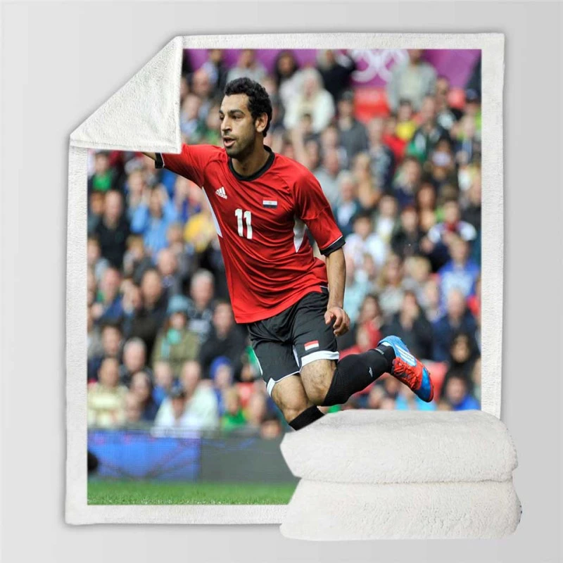 Egyptian Football Player Mohamed Salah Sherpa Fleece Blanket