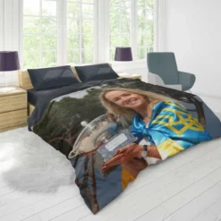 Elina Svitolina Energetic Tennis Player Duvet Cover 1