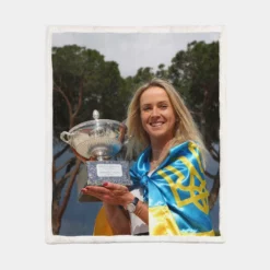 Elina Svitolina Energetic Tennis Player Sherpa Fleece Blanket 1