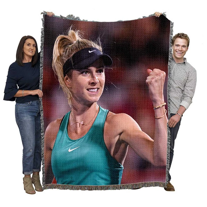 Elina Svitolina Popular Ukrainian Tennis Player Woven Blanket