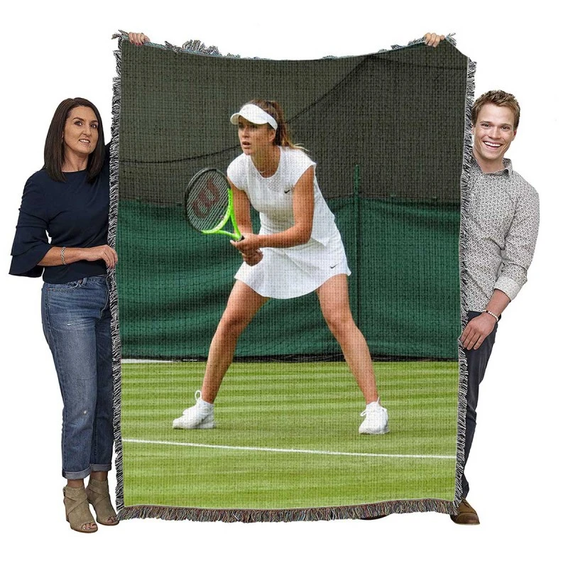 Elina Svitolina Professional Tennis Player Woven Blanket