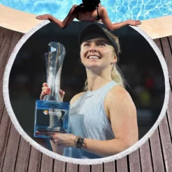 Elina Svitolina Top Ranked Ukrainian Tennis Player Round Beach Towel 1
