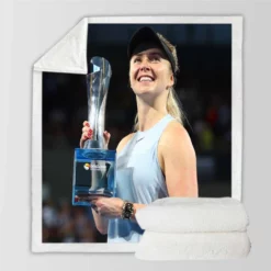 Elina Svitolina Top Ranked Ukrainian Tennis Player Sherpa Fleece Blanket