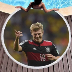 Elite Germany Sports Player Toni Kroos Round Beach Towel 1