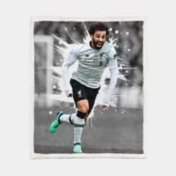 Elite Liverpool Soccer Player Mohamed Salah Sherpa Fleece Blanket 1