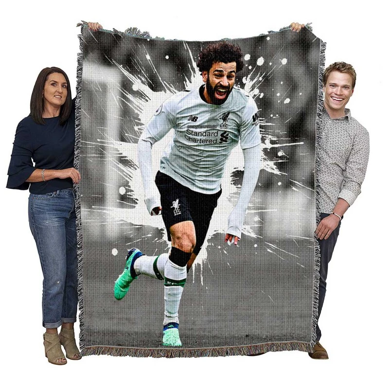 Elite Liverpool Soccer Player Mohamed Salah Woven Blanket