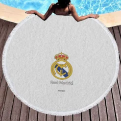 Encouraging Club Real Madrid Logo Round Beach Towel 1