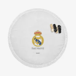 Encouraging Club Real Madrid Logo Round Beach Towel
