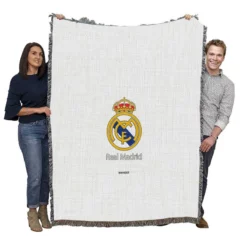 Encouraging Club Real Madrid Logo Woven Blanket