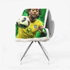 Encouraging Football Player Marcelo Vieira Sherpa Fleece Blanket 2