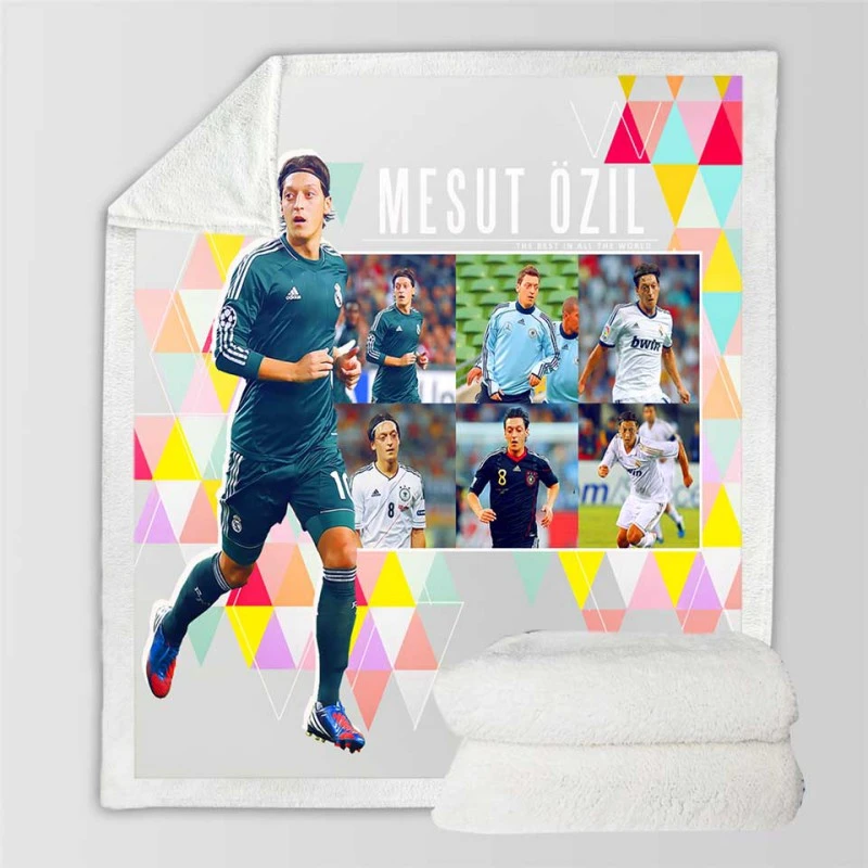 Encouraging Football Player Mesut Ozil Sherpa Fleece Blanket