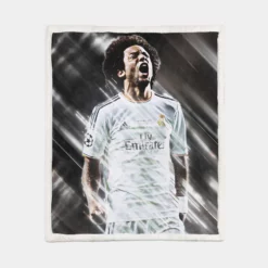 Enduring Football Player Marcelo Vieira Sherpa Fleece Blanket 1