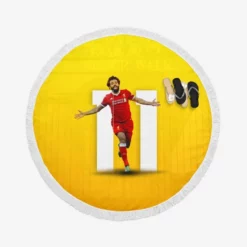 Enduring Liverpool Football Player Mohamed Salah Round Beach Towel