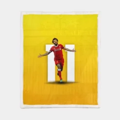 Enduring Liverpool Football Player Mohamed Salah Sherpa Fleece Blanket 1