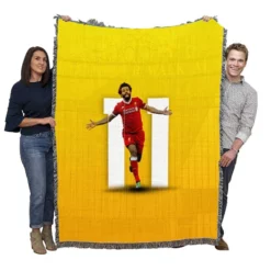 Enduring Liverpool Football Player Mohamed Salah Woven Blanket