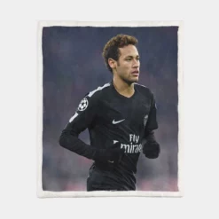 Enduring PSG Football Player Neymar Sherpa Fleece Blanket 1