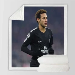 Enduring PSG Football Player Neymar Sherpa Fleece Blanket