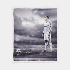 Enduring Real Madrid Cristiano Ronaldo Football Player Sherpa Fleece Blanket 1