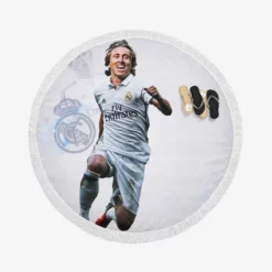 Energeric Croatian Football Player Luka Modric Round Beach Towel