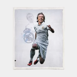 Energeric Croatian Football Player Luka Modric Sherpa Fleece Blanket 1