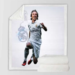 Energeric Croatian Football Player Luka Modric Sherpa Fleece Blanket