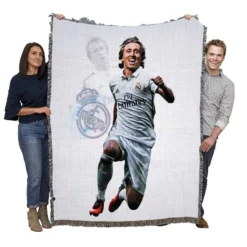 Energeric Croatian Football Player Luka Modric Woven Blanket