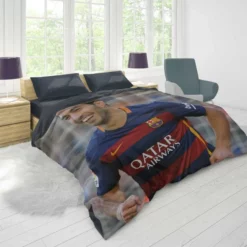 Energetic Barca Soccer Player Luis Suarez Duvet Cover 1