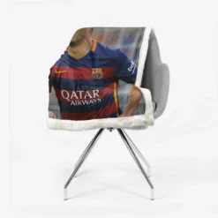 Energetic Barca Soccer Player Luis Suarez Sherpa Fleece Blanket 2