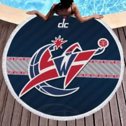 Energetic Basketball Club Washington Wizards Round Beach Towel 1