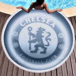 Energetic Chelsea Football Club Round Beach Towel 1