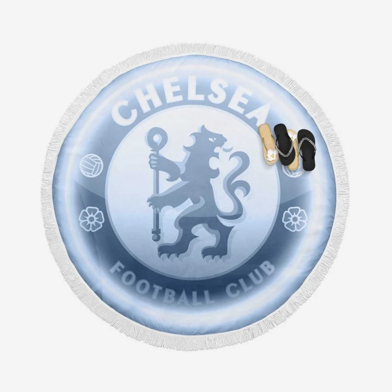 Energetic Chelsea Football Club Round Beach Towel